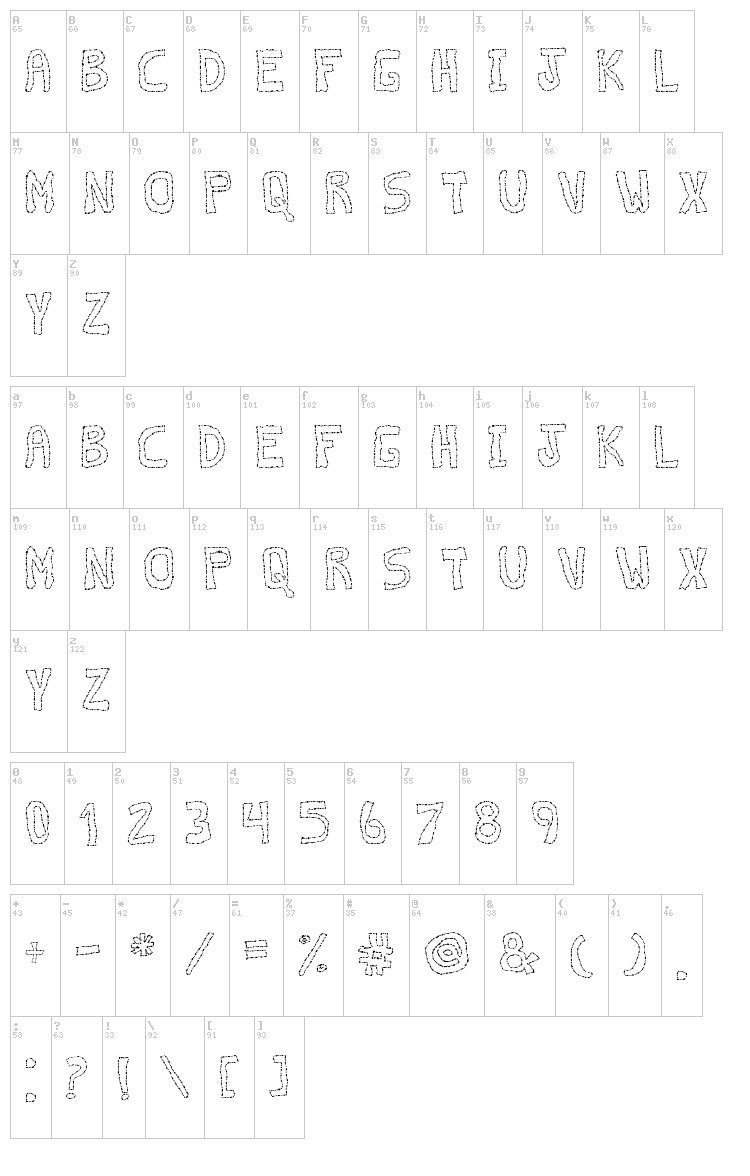 Discontinuo TFB font map